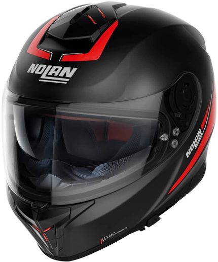 Casco NOLAN N80-8 STAPLE 054 - Nero opaco/Rosso